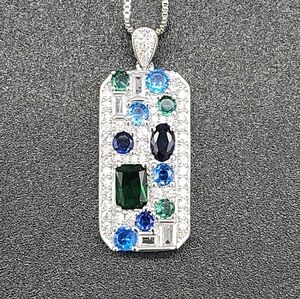 🩷 3/$15 Silver and Blue Pendant Necklace NWOT